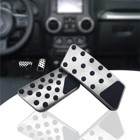 Compatible with Non-Slip Foot Pedal Pads Jeep Wrangler 2007-2018 JK JKU ,AT No Drilling Aluminum Brake and Accelerator Pedal Covers...