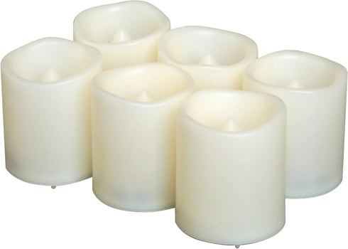 Battery Operated Flameless Votive Candles with Timer, Small Timing LED Candle Lights with Automatic Built-in Daily Cycle Timer, 6-Hour on 18-Hour ...