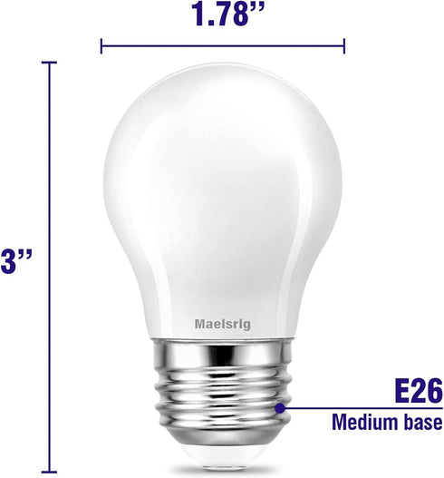 15-25 Watt Equivalent LED Light Bulbs, Dimmable, Soft White 2700K, E26 Medium Base, Low Watt LED Bulbs, 2W 200LM, A15 Frosted, Pack of 6...