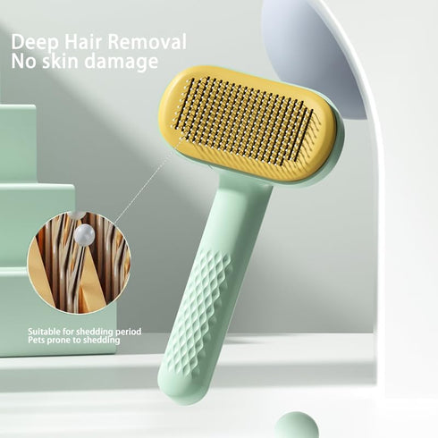 Hesheng Self Cleaning Slicker Brush,Pet Grooming Brushes For Long Short Haired Dogs Cats, Removes Loose Undercoat & Tangled Hair And Shedding Hair...