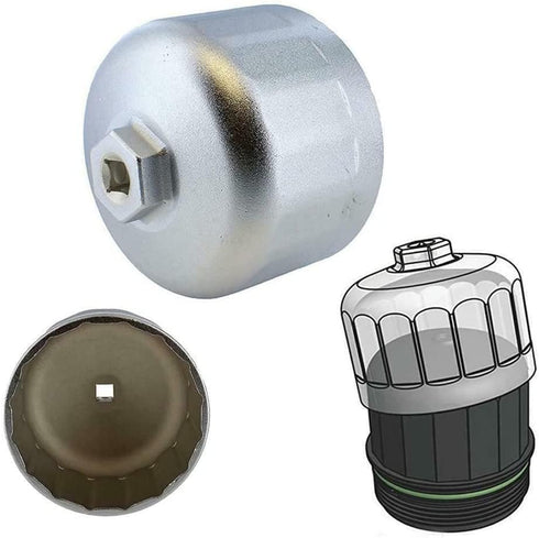 86mm 16 Flute Oil Filter Wrench Tool Cartridge Style Filter Housing Caps for BMW Volvo X1/X3/X4/X5/X6 Series...