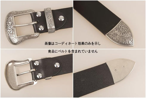 Men Western Cowboy Antique Belt Buckle Set Tang dynasty flower design...