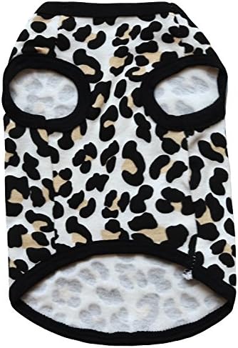 Pet Clothes, Leopard Print T-Shirt Puppy Cat Cotton Vest Clothing Apparel Spring Summer Breathable Sleeveless Harness Costumes for Small Dogs(S, B...
