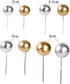16pcs Ball Shaped Cake Topper Cake Picks Pearl Ball DIY Cake Insert Topper Cup Cake Topper Set Toothpick for Party Birthday Cake Baby Shower Weddi...
