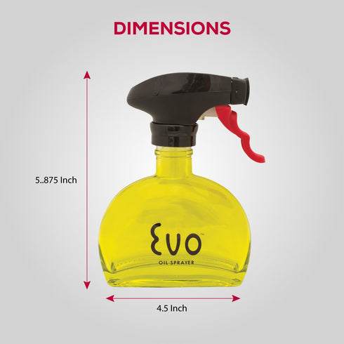 Evo Oil Sprayer Glass, Non-Aerosol for Olive, Cooking Oils, and Vinegars, Yellow, 6-Ounce Capacity...