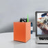 Pen Pencil Holder Cup Container PU Leather Desk Organizer Stand Decor Brush Scissor Holder Decoration Office Desk Home School (Orange, 3.54" x 3.5...
