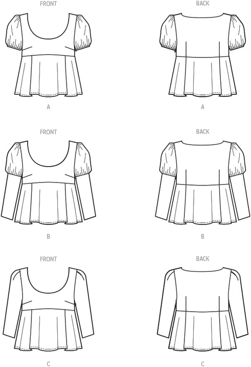McCall's Women's Fit and Flare Tops Sewing Pattern Packet, Design Code M8387, Sizes 30W-32W-34W-36W-38W...