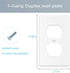 1-Gang Duplex Outlet Wall Plate Cover for Electrical outlets Unbreakable Polycarbonate Thermoplastic Outlet Cover Plate Receptacle Cover, Light Sw...