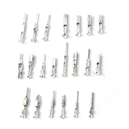260Pcs 26values Connector Pins Terminal Automotive Car Electrical 1/1.5/1.8/2.2/2.8/3.5mm Wire Removal Non-Insulated Plug Male & Female Crimp...