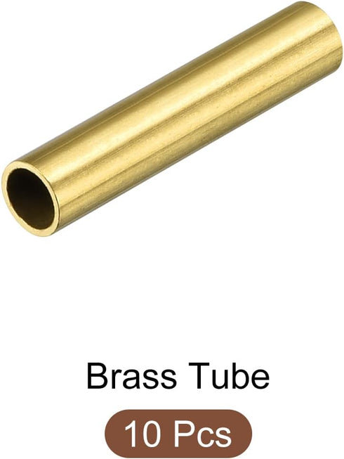 Brass Tube (6mm OD x 0.5mm Wall T x 30mm L) 10Pcs, Craft Tubing - for Home Decoration, DIY Handicraft...