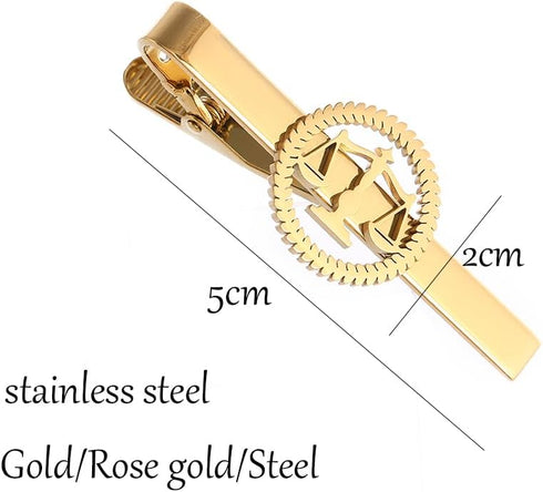 Circle Advocate Lawyer Emblem Stainless Steel Tie Clips Justice Scales Logo Men Jewelry...