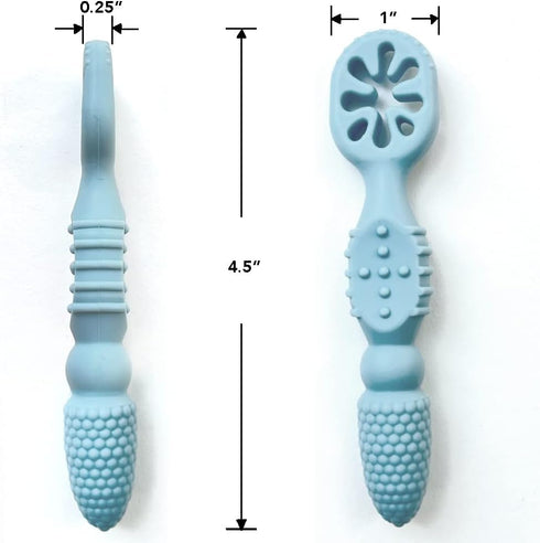 Baby's First Spoon | Self-Feeding Spoon | Toddler Utensil | BPA-Free Silicone 4-Pack (Sandy Beach)...