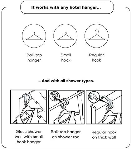 Travel Tool Over shower door hook Traveler's Steamer Clip Hook, Over The Door Hanger for Shower, Heavy Duty Clip Hooks for Clothes Bottle Opener &...