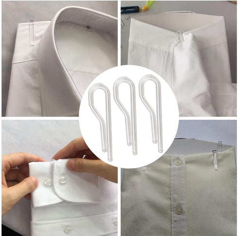 100pcs U Shape Clear Durable Plastic Alligator Clips Shirts Folding Ties Socks Pants Hold Garments in Place...