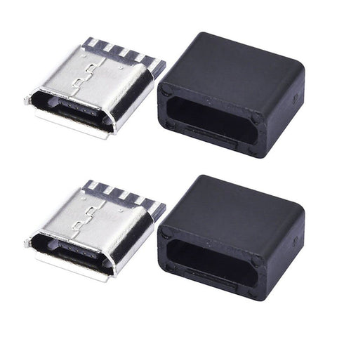 chenyang 50 Pack Micro USB DIY Connector Micro USB Type B 5Pin Female Socket Port Repair Replacement Solder Adapter with PCB Board...