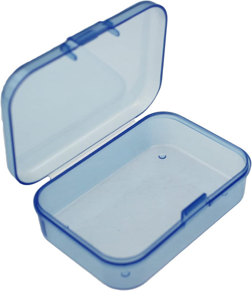 Goodma 30 Pieces Mini Rectangular Plastic Boxes Empty Storage Organizer Containers with Hinged Lids for Small Items and Other Craft Projects (Blue...