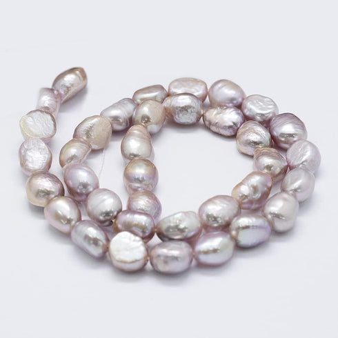Beadthoven 45pcs/strand Natural Freshwater Pearl Beads 6-8mm Colorful Irregular Nuggets Pearl Beads Oval Rice Loose Spacers for DIY Necklace Brace...