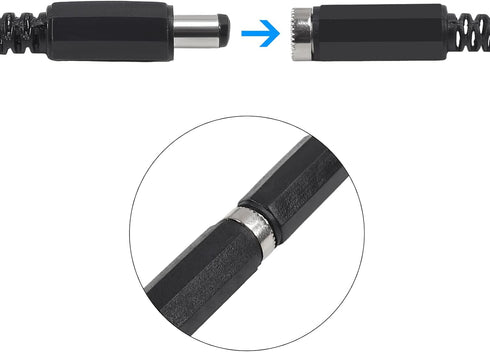 AITRIP 20 Pairs (40PCS) DC Socket 5.5mm x 2.1mm Female DC Barrel Jack Solder DC Connectors 5.5x2.1mm DC Power Plug Male Female Jack Socket Nut Pan...