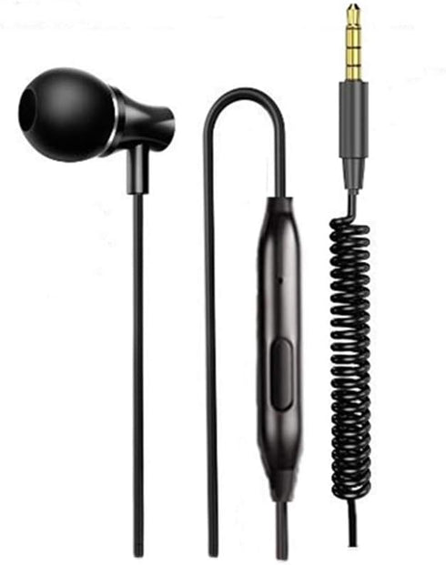 k8 Single Side Earphone in-Ear Stereo to Mono Earbud Headphones,3.5mm Plug Metal Noise Isolating Earplugs with mic,Spring Coil Reinforced Cord......