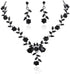 Rhinestone Wedding Set Floral Choker Necklace and Earrings Set Crystal Wedding Jewelry Set Bridal Jewelry Set for Women...