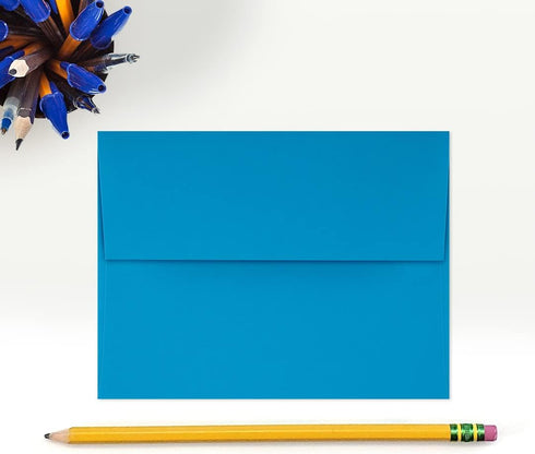 LUXPaper A2 Invitation Envelopes | Peel & Press | 4 3/8" x 5 3/4" | Pool Blue | 80lb. Text | 50 Qty...
