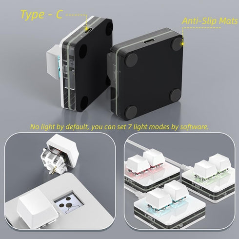 2-Key Copy Paste Keyboard, OSU Keypad HotSwap with 2 Silent Shaft & 3 Replacement Keycaps, Macro USB Keypad Set for Office, Meeting...
