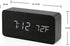 OCT17 Wooden Digital Alarm Clock, Multi-Function Smart Alarm Clock, LED Light Alarm Clock with USB Power Supply, Voice Control, Thermometer - Blac...