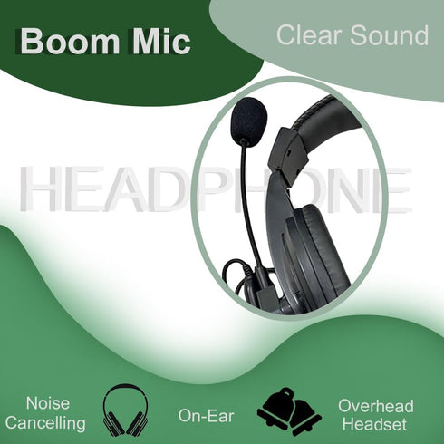 SHIQUN Two Way Radio T465 Overhead Headsets 1-pin Plug with Boom Mic Noise Cancelling Over Ear Headphones Adjustable for Gym VOX-PTT On-Ear MS355R...