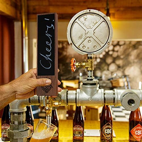 Engraved Beer Tap Handle with Chalkboard, 8"X 2", Square Beer Tap Handle Made from Walnut wood, Unique beer gift for men...