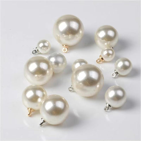 20 Pcs Small Pearl Buttons Round Pearl Bridal Buttons Crystal Rhinestone Buttons for Clothing, Sewing Shirts, Blazer, Wedding Dress, Handmade Deco...
