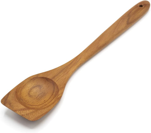 FAAY Right Hand Chopper, Wooden Spoon - Spatula, Break Up Ground Beef Utensils Made from High Moist Resistance Teak Wood for Non Stick Cookware. (...