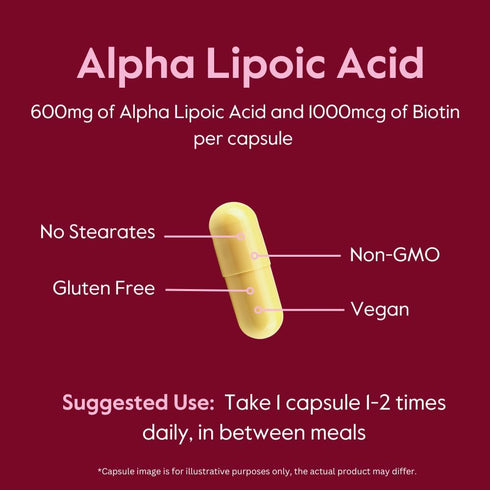 Alpha Lipoic Acid 600mg (per Capsule) with Biotin to Enhance Absorption (120 Vegetarian Capsules) No Fillers - No Stearates - No Flow Agents...