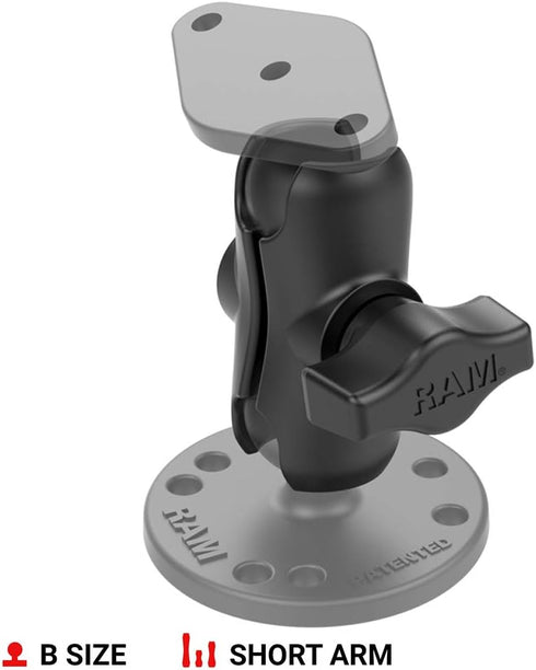 RAM Mounts RAP-B-201U-A Composite Double Socket Arm - Short Arm Compatible with B Size 1" Ball Components...