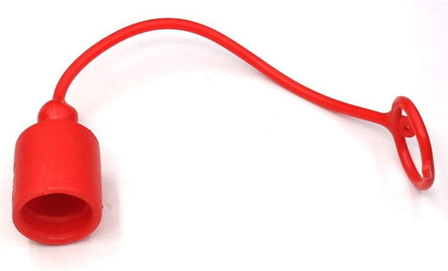 3/8 Hydraulic Coupler Dust Cap,ISO A Pioneer Style Male Female Hydraulic Quick Disconnects Port Plug Covers Fittings,Red Cap with Retention Ring K...