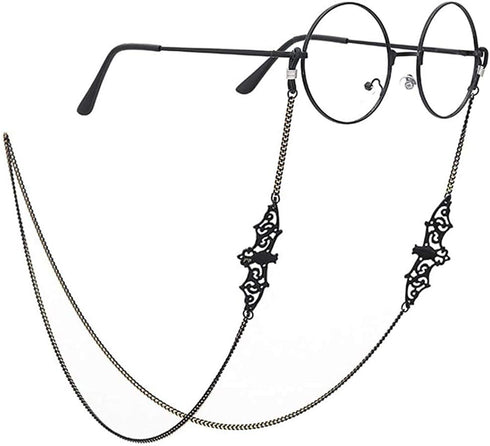 Black Bat Glasses Chain for Women Men Kawaii Eyeglasses Chain Holder Strap Cord for Sunglasses Eyewear (black bat)...