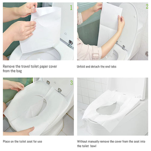 Toilet Seat Covers Disposable, 50-Count Flushable Paper Travel Toilet Seat Covers for Adults and Kids Potty Training, Great Biodegrable Accessorie...