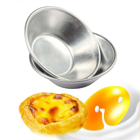10 Pack Mini Egg Tart Tins Molds Tiny Pie Muffin Cupcake Pans NonStick Bakeware Kitchen Baking Tool Silver...