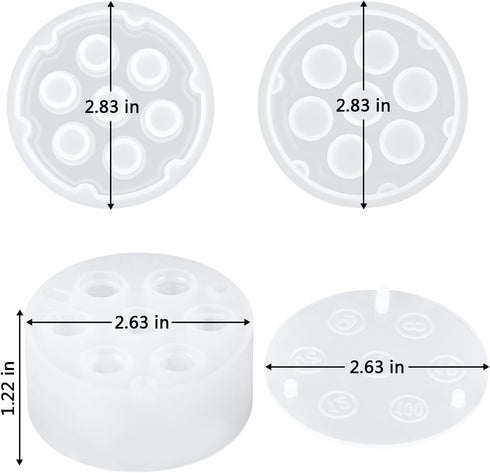 Bullet Dice and Dice Box Resin Molds Silicone Set of 7 Epoxy Resin Molds Dice Silicone Molds for Epoxy Resin for Role Playing Games Table Board Ga...