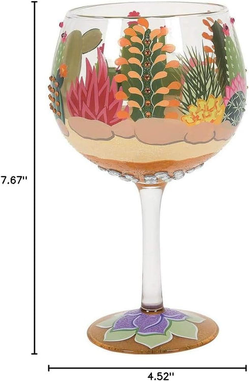 Enesco Designs by Lolita Desert Terrarium Copa Artisan Cocktail Glass, 24 Ounce, Multicolor...