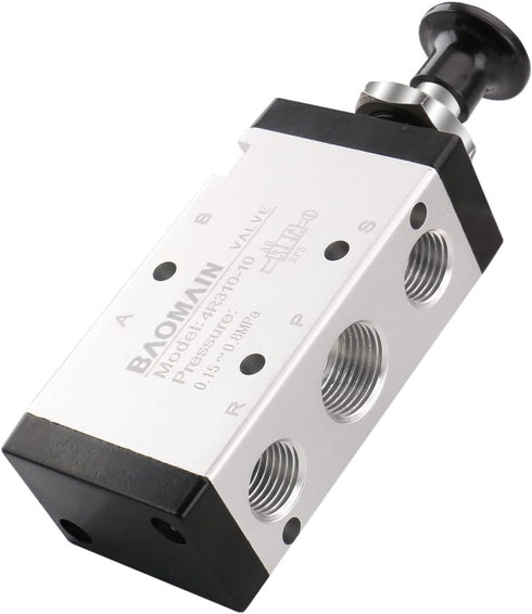 Baomain Hand Pull Valve 2 Position 5 Way G3/8 Air Hand Lever Operated Valve Pneumatic Solenoid Valve Manual Control Push-Pull 4R310-10...