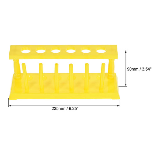 uxcell Test Tube Holder Rack 6 Wells 6 Pins for 18-21mm Tubes Yellow 2Pcs...
