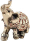 Golden Polyresin Elephant Statue Sculpture Trunk Wealth Lucky Collectible Figurine Gift Home Decor Feng Shui Ornament Elephant Decor Elephant Stat...