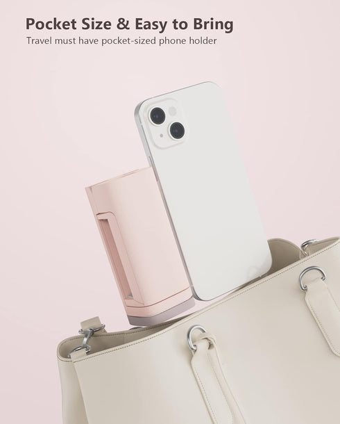 MiiKARE Airplane Travel Essentials Phone Holder, Universal Handsfree Phone Mount for Flying with 360 Degree Rotation, Table-Pink......