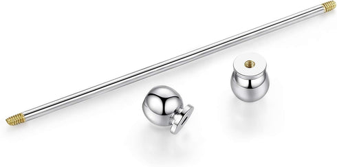 HONEY BEAR Mens Shirt Collar Bar Pin Clips Clasp Set Business Gift 65mm (4pcs without box)...
