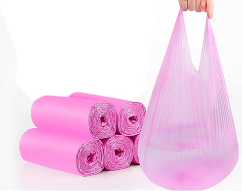 4 GALLON Bathroom Trash Bags, 5 Rolls/100 Counts Small HANDLES Garbage Bags for Office, Kitchen,Bedroom Waste Bin,Colorful Portable Strong Rubbish...