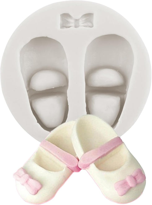 Baby Shoes Silicone Molds For Baby Shower Cake Decorating Cupcake Topper Candy Chocolate Gum Paste Polymer Clay...