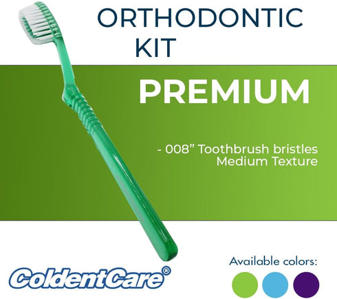 Orthodontic Oral Care Kit for Cleaning Brackets Braces, Includes Toothbrush and Cap, Travel Toothbrush, Dental Floss 12m, Dental Wax, Floss thread...