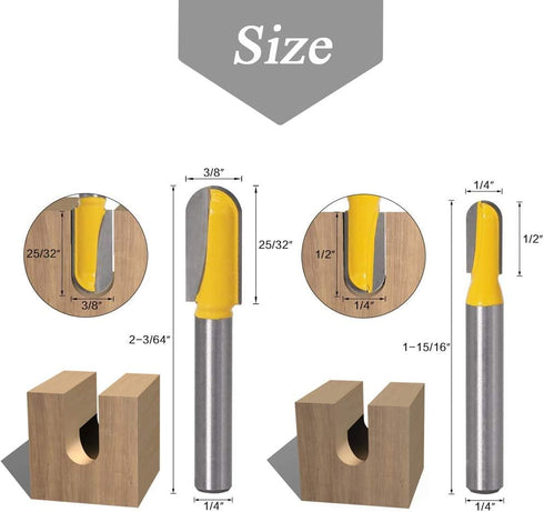 Mesee 6Pcs Carbide 90 Degree V Groove Router Bit Set Core Cove Box Round Nose V Grooving Router Bits V-Groove Router Bit Woodworking Cutter Tool f...