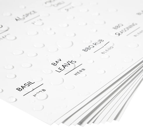 Talented Kitchen 140 Minimalist Spice Jar Labels - Preprinted Waterproof Kitchen Organization Stickers - Black Text Seasoning Labels for Spice Jar...