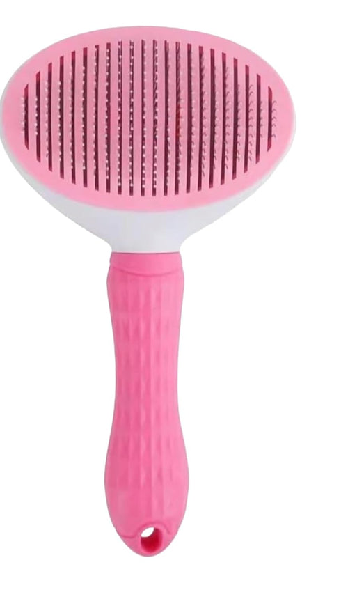 Self Cleaning Slicker Brush, Cat Brush with Release Button, Dog Shedding Brush for Grooming, Cat Comb Pet Massage Tool (Pink)...